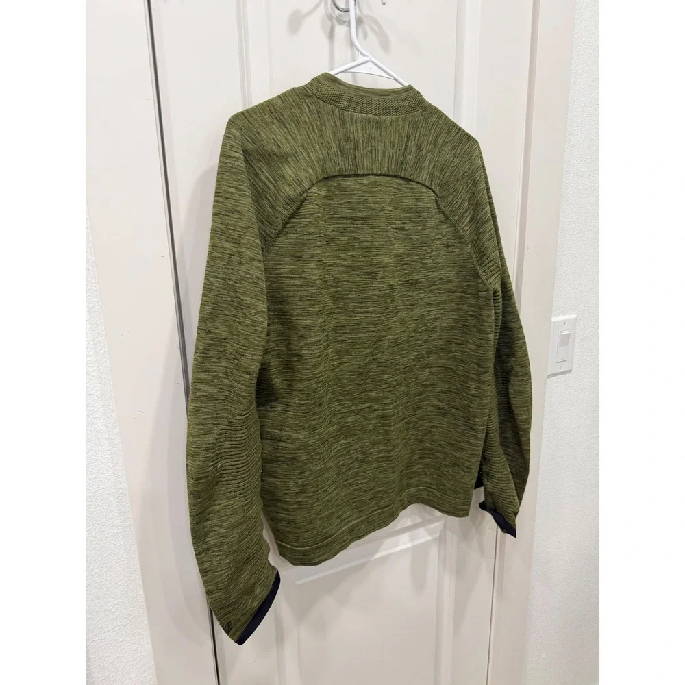 Nike Tech Knit Bomber Jacket Mens Medium Olive Green Heather Full Zip 832178-331